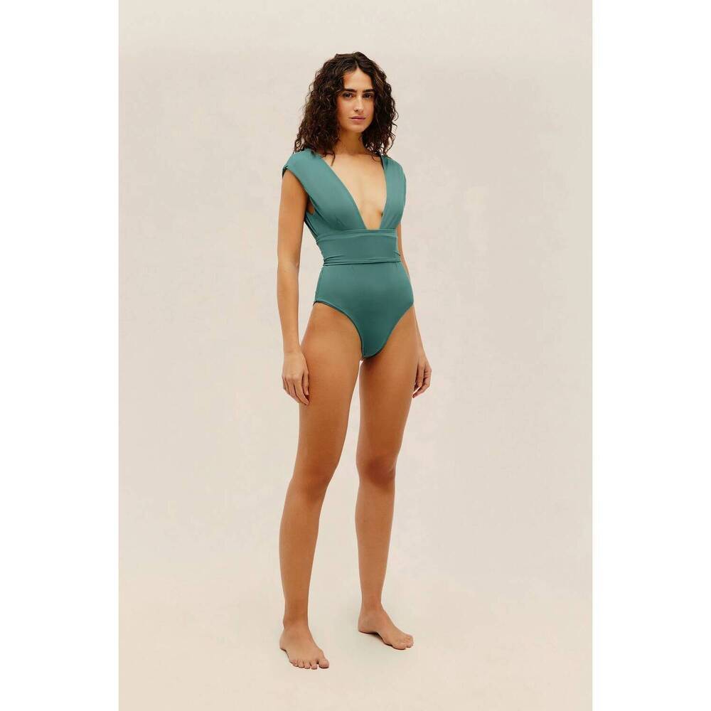 NEW HAIGHT isabel v-neck swimsuit in green